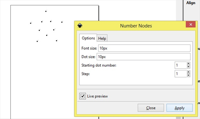 <p> The Number Nodes menu will appear.  Copy the setting and click Apply  </p>