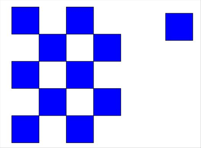 <p> Move and duplicate squares to make a checkerboard pattern of 5 rows.</p> 
<p> *If the picture you will be using for the puzzle is square, make the pattern 4  rows.  </p>