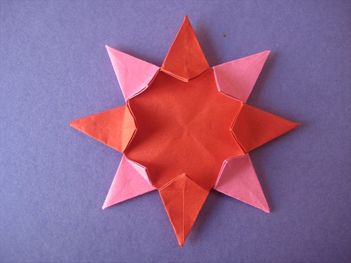 Your 8 pointed origami star is finished!