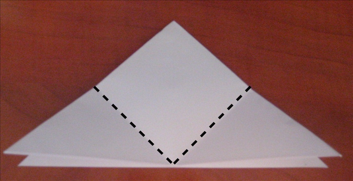 Fold the 2 bottom points up to top point.