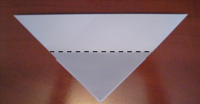 Flip the paper over to the back side. 

Fold the point of one layer at the bottom up as far as it will go.

 See next picture for result. 