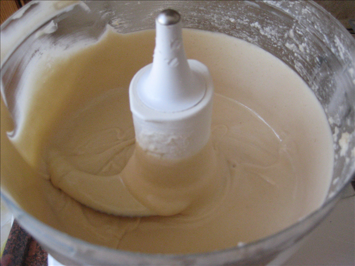 Leave about 2 ½ cups of batter in the mixer