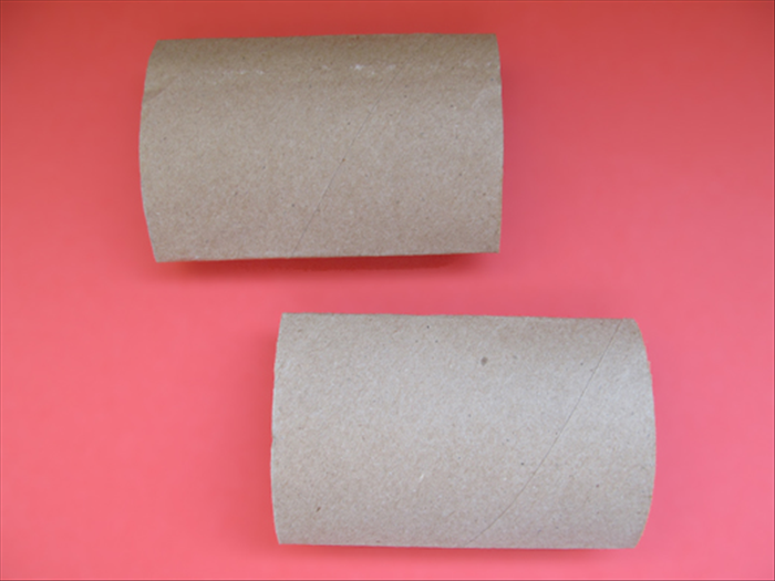 Squash the 2 toilet paper rolls flat