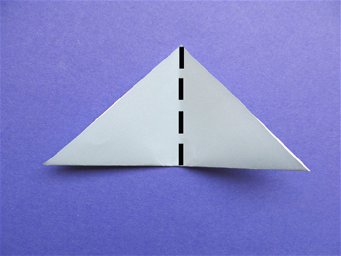 Bring the side points together to fold it in half again
Crease and unfold
