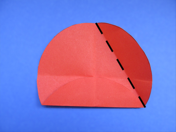 <p> Make a fold from the top center and the bottom right edge.</p> 
<p>  </p>