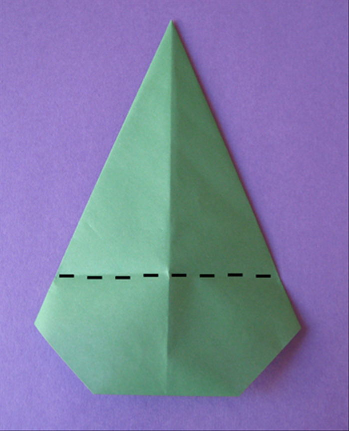 Flip the paper over to the back side.

Fold the bottom edge up. See the next picture for results.
