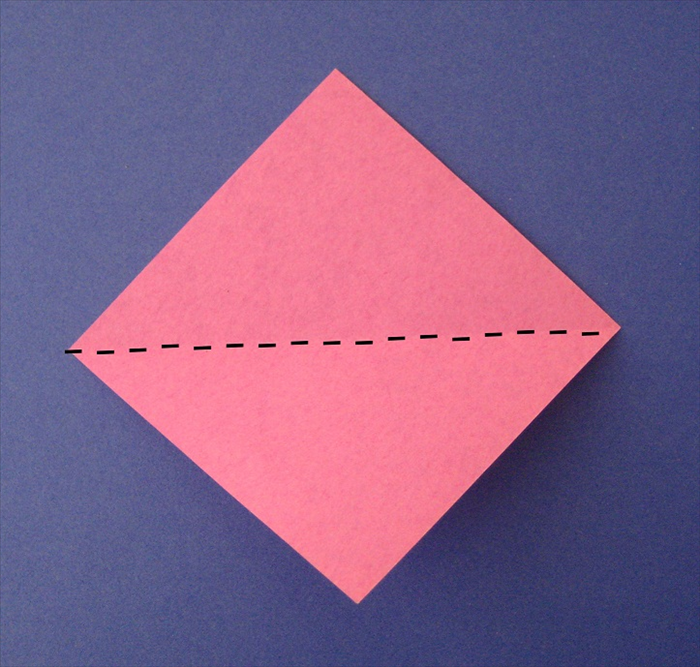 Fold a  square in half diagonally
unfold
