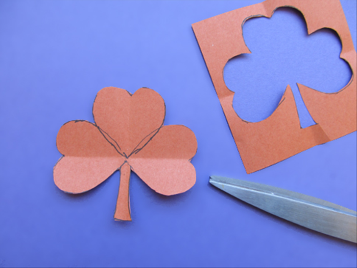 Cut out along the outline of the clover shape. 