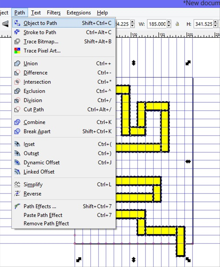 <p> 7. Click Path - Object to Path  </p>