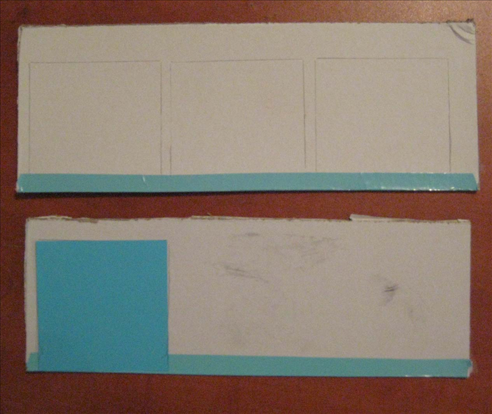Trace the outline of the square paper 4 times on cardboard and cut out the 4 squares.