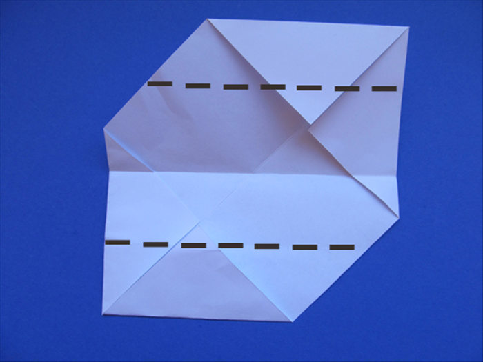 Fold the top and bottom edges to align with the center crease