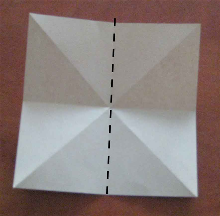 Fold in half vertically . Unfold.
