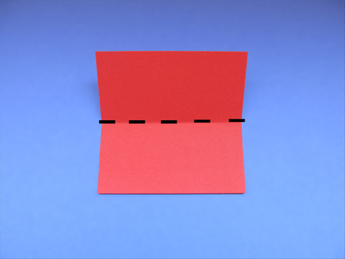 <p> Fold the paper square in half horizontally.</p> 
<p> Unfold</p> 
<p>  </p>