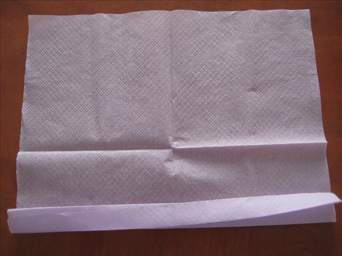 Continue with an accordion fold to the opposite edge of the napkin