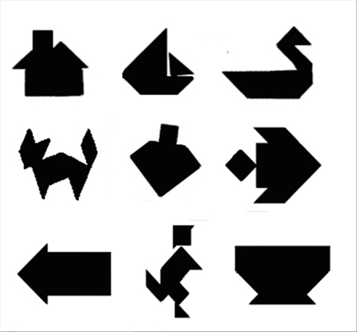 See if you can figure out how to place all 7 pieces, each time,  to make the shapes in the picture
