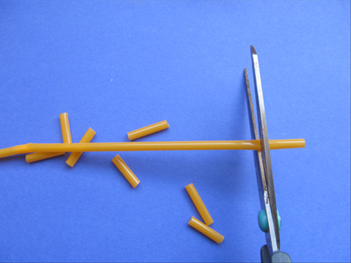 Cut the straws into ¾ inch lengths