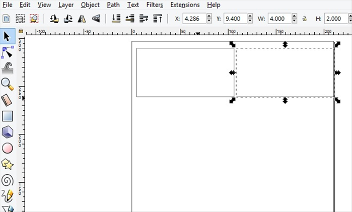 <p> 6. Select the rectangle.</p> 
<p> Press Ctrl and D on your keyboard to make a copy.</p> 
<p> Drag the copy next to the first rectangle.</p> 
<p> Leave a little space to make it easier to cut out after printing the finished page  </p>