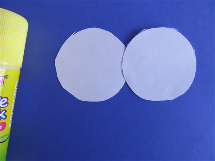 <p> Slightly overlap and glue the other 2 circles together.</p> 
<p>  </p>