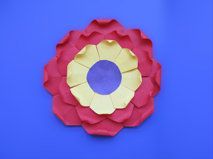 Glue the second circle to the center and your flower decoration is finished!