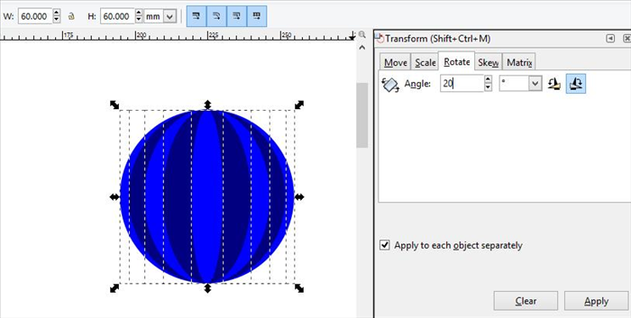 <p> if you want to rotate the ball, click on the rotate tab on the menu and choose an angle   </p>