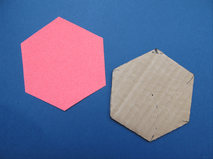 Cut out the hexagon to use as it is or for a template to make as many as you need.