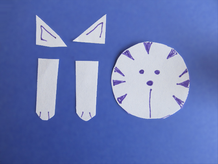 <p> Here is an example of parts for a cat.</p> 
<p> Use the same circular object to cut out the circle for the head.</p> 
<p>  </p>