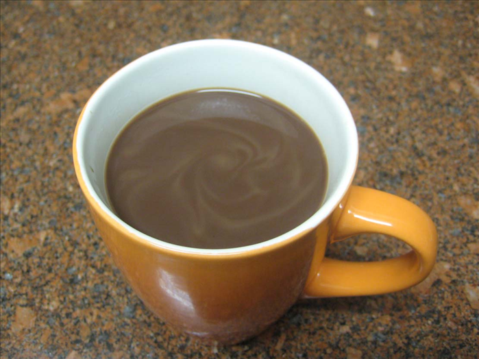 Ingredients:

Heaping teaspoon of baking cocoa powder

Sugar substitiute

Boiling water

Optional milk